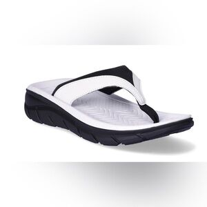Women’s flip flops comfort footbed hightail slip on stylish sporty white black.9